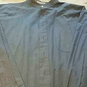 Mens banded neck big mans shirt